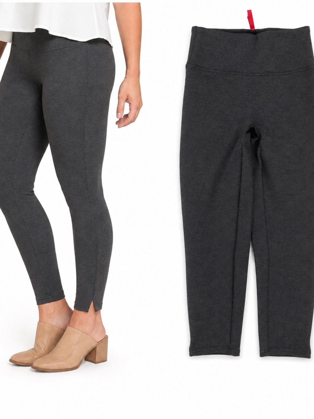 SPANX Petite Gray Ponte Leggings High Rise Pull On Skinny Pants XS